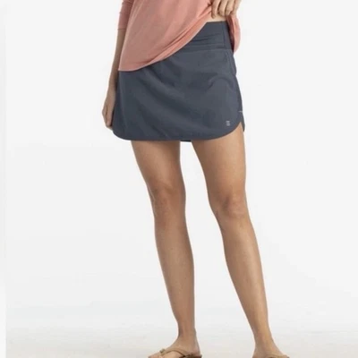 Falda corta Free Fly forrada de bambú Breeze atlética senderismo azul anochecer para mujer talla mediana Foto 1 de 4