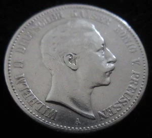 MDS IMPERIO ALEMÁN IMPERIO DOS 2 MARCOS 1900 A "WILHELM II.", PLATA #I - Imagen 1 de 2