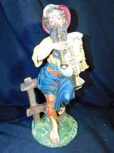 Figura Belén Pastor Fontanini Vintage con Gaitas Escala 12" Italia Astillada - Imagen 1 de 10