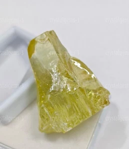 285 Ct Olive Yellow Zircon Rough Uncut Shape for Loose Gemstone - Picture 1 of 5