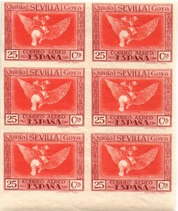 Spanien 1930 Edifil 522er Goya Gemälde Imperf. 6er BLOCK POSTFRISCH Sehr guter Zustand - Bild 1 von 2