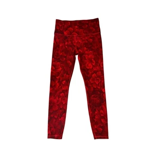 Athleta Elation Textured Tight Women's Size S Red Floral Leggings Mid Rise - Picture 1 of 5