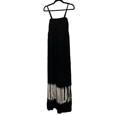 A Pea in the Pod Maternity Dress Maxi Boho Black White Tie Dye Smocked Bust Med - Image 1 of 4