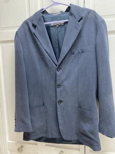 Men's "Structure" Portsmouth Washed 100% Silk Blue Blazer Size M. - Picture 1 of 9