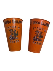 2 Vintage 1984 Florida Fight N Gators Stadium Trinkbecher Kunststoff Fußball SEC - Bild 1 von 4