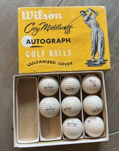 Palline da golf vintage Wilson autografo vulcanizzato Cary Middlecoff 8 palline + scatola - Foto 1 di 9
