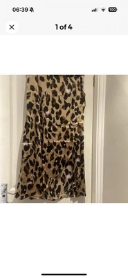 Leopard Print wrap Midi Skirt Size 14 - Image 1 of 4