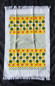 Asciugamano cucina Groovy anni 70 B&D vintage floreale giallo verde giallo nuovo con etichetta - Foto 1 di 5