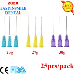 25Pc Dental Endo Irrigation Needle Tip 23g/27g/30g Syringes Irrigator End-Closed - Picture 1 of 11