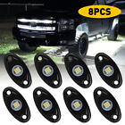 8X White LED Rock Lights Underbody Trail Rig Glow Lamp Offroad SUV Pickup Truck