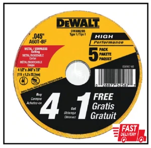 4-1/2 in. x 0.045 in. x 7/8 in. Metal and Stainless Cutting Wheel | 5 Pack - Picture 1 of 2