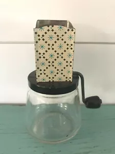 Vintage Androck USA Nut Chopper Grinder Black Blue Starburst Design Farmhouse - Picture 1 of 3