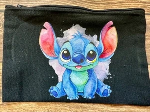 Small Canvas Accessory Pouch Zipper Portable Watercolor Ohana Stitch HI SALE - Picture 1 of 1