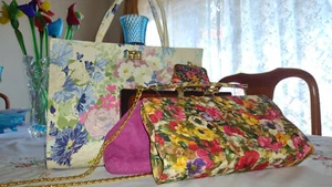 RARE Vintage Handbag Lot - bright colors & floral prints! - Picture 1 of 21