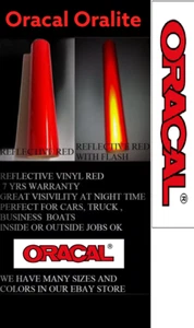 12" x 25 ft RED Reflective Vinyl Adhesive Cutter Sign Made in USA Oracal Oralite - Picture 1 of 3