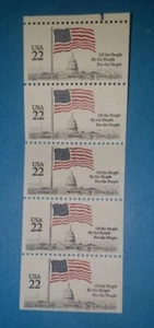 US MNH Postage-Scott #2116A Flag Over Capital 22c Booklet Pane of 5 (1985) - Picture 1 of 1