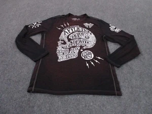 Affliction Shirt Adult XL Skull Graphic Grunge Live Fast Biker Punk Spellout Men - Picture 1 of 9