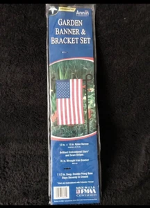 United States Garden Flag Annin 12" x 18" Nylon Banner and 35" Iron Bracket - Picture 1 of 4