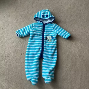 ABSORBA INFANT PRAM SUIT/ COVERALL/ BUNTING, 6-9 MONTH, HOODED, DOG/ FOOTED - Picture 1 of 4