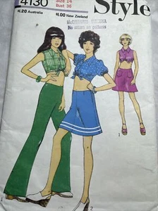 Vintage c. 1973 STYLE 4130 sz 14 Bust 36"/92cm  Skirt, Trousers, Top - UNUSED - Picture 1 of 3