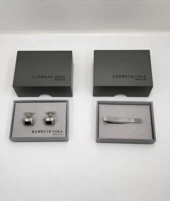 Kenneth Cole cufflinks & Kenneth Cole Necktie clip new in box GQ Style - Image 1 of 4
