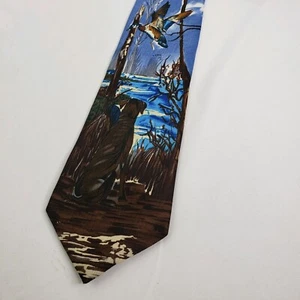 Mallard Ducks and Hunting Dog Mens Neck Tie Polyester Reed StJames - Bild 1 von 5