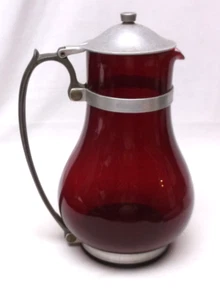 Mckee Ruby Red Glass Batter Jug Pitcher - Picture 1 of 7
