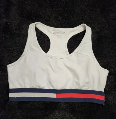 白色 TOMMY HILFIGER 女式运动文胸/胸罩 XL 码 — 第 1/4 张图片