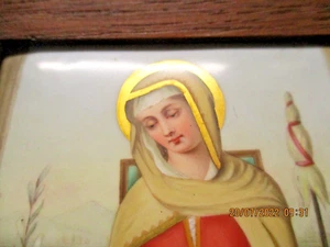 ANTIKES PORZELLAN HANDBEMALTES BILD RELIGIÖSER NATUR UM 1900 - Bild 1 von 8