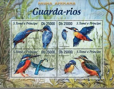 Kingfishers Stamp Alcedo Thomensis Birds S/S MNH #5096-5099 - Image 1 of 4