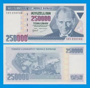 Turkey 250,000 Lira P 211 UNC L. 1970 ( ND 1998 ) 250000 - Picture 1 of 1