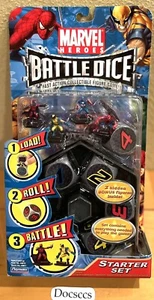 Marvel Heroes BATTLE DICE Figure Game Starter Set Playmates Woverine Spiderman + - Picture 1 of 6