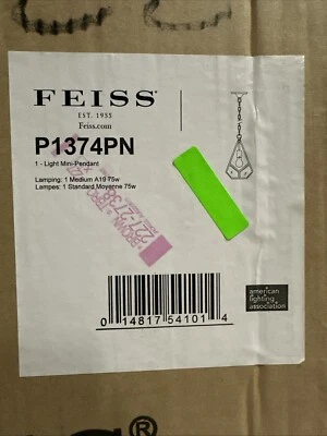 Feiss P1374PN 1 Light Pendant  - Image 1 of 4