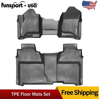 Floor Mats Liners For 2014-2018 GMC Sierra 1500 2015-2019 2500HD 3500HD Crew Cab Foto 1 de 4