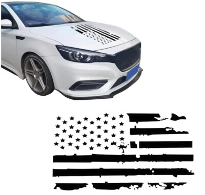 1x Calcomanía adhesiva de vinilo para capó bandera de EE. UU. envejecido cualquier capó apto para Jeep Wrangler Foto 1 de 4