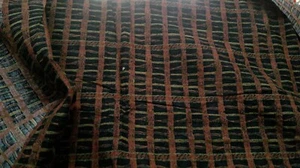 Fabric South Seas Rust Vertical & Diagonal Stripes on a Black Background $2.95 - Picture 1 of 4