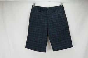 Under Armour Men's Golf Shorts Size 32 Black Blue Checked - Picture 1 of 6
