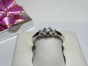 Estate .25ctw Natural Diamond Past Present Future 14Kt WG Anniversary Ring#12722 - Picture 1 of 5