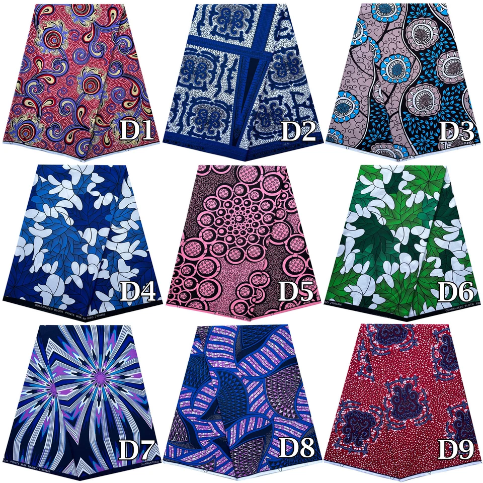 African PolyCotton Wax Print Ankara Sewing & Crafting Fabric Sold Per Yard