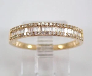 2.00 Ct Baguette Cut Lab Created Diamond Half Eternity Band Yellow Gold plated - Picture 1 of 6