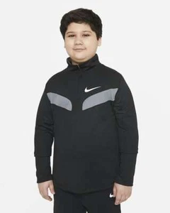 NWT Nike Big Boys Youth Long Sleeve 1/4 Zip Top Shirt Size S M Black DC9051 - Picture 1 of 6