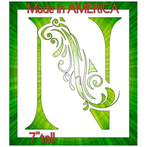 7"x8" Clear Plastic Stencil - Floral N Alphabet Letter (SCA76) - Picture 1 of 2