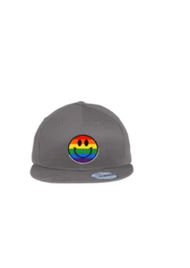CHARCOAL New Era Rainbow Smiley Face NE400 9Fifty Sombrero/Gorra Ala Plana LGBTQ - Imagen 1 de 4