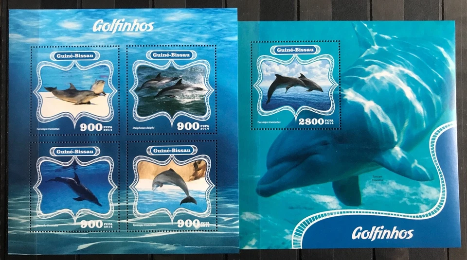 Guinea Bissau - Golfinhos / Dolphins / Marine Fauna - stamps Timbres  MNH** B305 - Image 1 of 1
