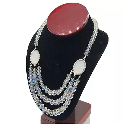 KIRKS FOLLY Necklace Fairy Godmother Dream Stone Faceted Crystal Jewelry 3 Swags - Image 1 of 4