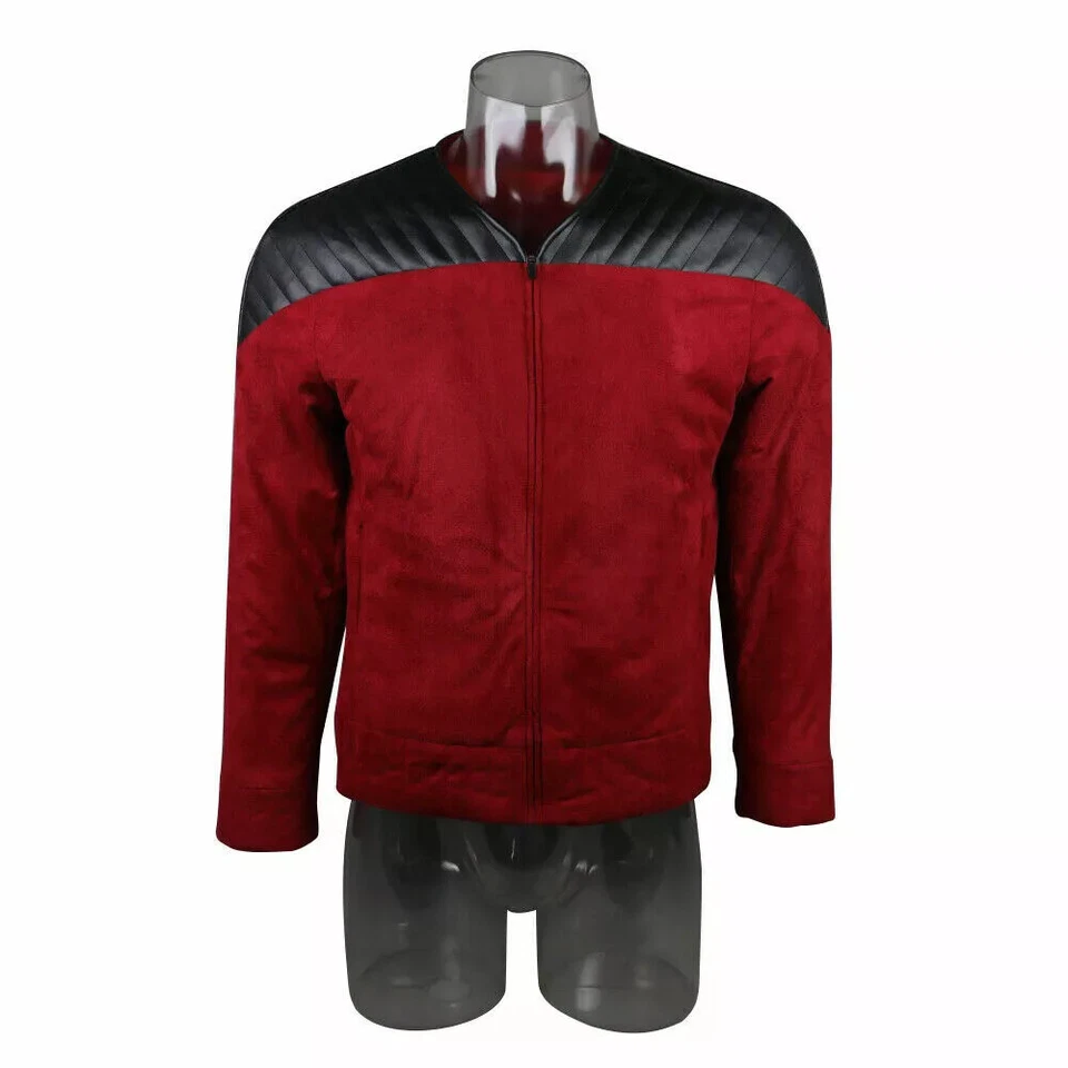 Jaqueta Top TNG Uniformes Red Duty Captain Picard The Next Generation para Cosplay - Imagem 1 de 4