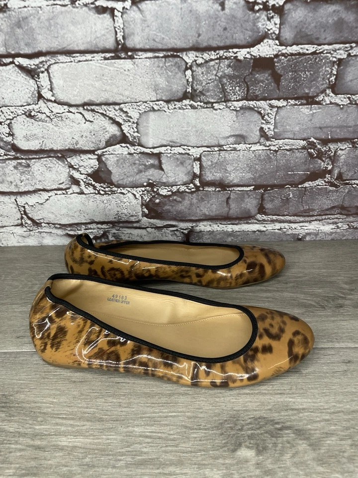 J. Zapatos planos de ballet Crew de charol con estampado animal caramelo para mujer talla 9M EE. UU./40EU Foto 1 de 4