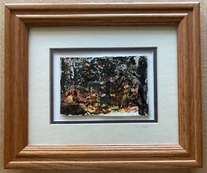 Pintura de paisaje semi-abstracta vintage ""otoño"" firmada por Hurst - Imagen 1 de 8