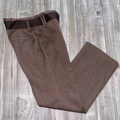 New Directions Dress Pants Trousers Size 6P Brown Herringbone Career Stretch - Image 1 of 4