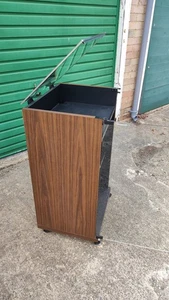 Sony Hi-Fi Cabinet Rack Unit with glass lid & door On Wheels Retro Vintage 80s - Picture 1 of 17